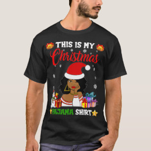 Black African American Santa Apparel Christmas Mel T-Shirt