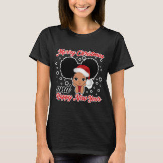 Black African American Santa Christmas T-Shirt