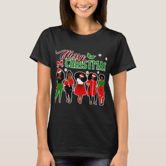 Black African American Santa Christmas T-Shirt