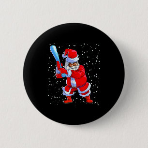 Black African American Santa Claus Baseball Afro C 6 Cm Round Badge