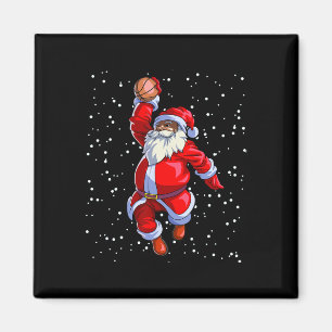 Black African American Santa Claus Bysketbyll Afro Magnet