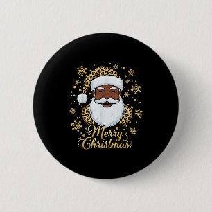 Black African American Santa Claus Christmas Afro 6 Cm Round Badge