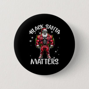Black African American Santa Claus Christmas Pajam 6 Cm Round Badge
