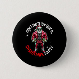 Black African American Santa Claus Christmas Pajam 6 Cm Round Badge