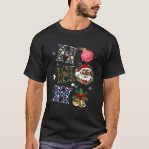 Black African American Santa Claus Christmas Pajam T-Shirt