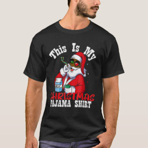 Black African American Santa Claus Christmas Pajam T-Shirt