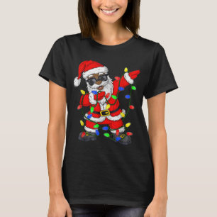 Black African American Santa Claus Christmas pajam T-Shirt