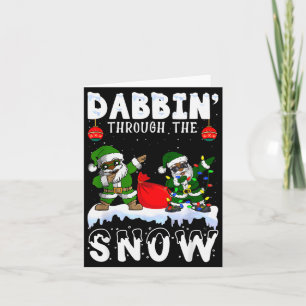 Black African American Santa Claus Dabbing Christm Card