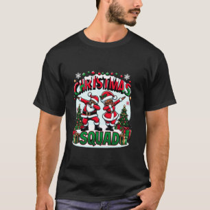 Black African American Santa Claus Squad Christmas T-Shirt