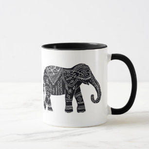 Black African Elephant Mug