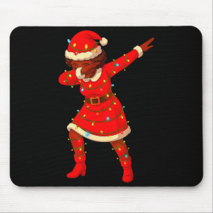 Black African Girl American Melanin Christmas Mrs  Mouse Pad