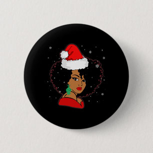 Black African Girl American Melanin Christmas Sant 6 Cm Round Badge