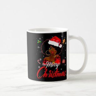 Black African Girl American Melanin Christmas Sant Coffee Mug