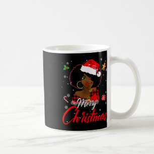 Black African Girl American Melanin Christmas Sant Coffee Mug