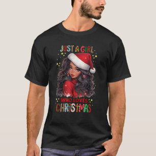 Black African Girl American Melanin Christmas Sant T-Shirt