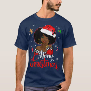 Black African Girl American Melanin Christmas Sant T-Shirt