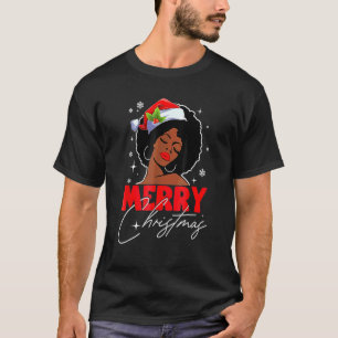 Black African Girl American Melanin Christmas Sant T-Shirt