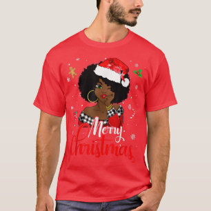 Black African Girl American Melanin Christmas Sant T-Shirt