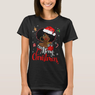 Black African Girl American Melanin Christmas  T-Shirt