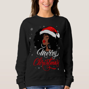 Black African Girl American Santa Christmas Melani Sweatshirt