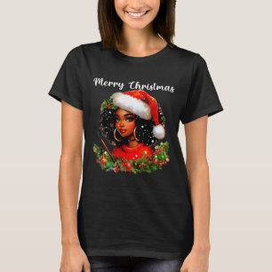 Black African Girl Funny Christmas American Melani T-Shirt