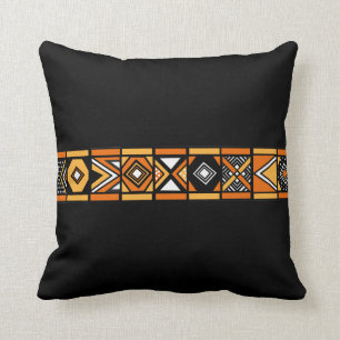 Black African pattern pillow