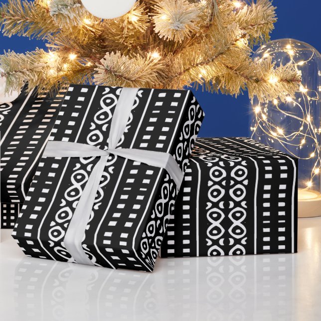 Black African Pattern Wrapping Paper (Holidays)