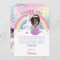 Black African Princess Rainbow Unicorn Birthday