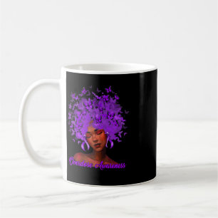 Black African Woman Afro Purple Ribbon Overdose Aw Coffee Mug