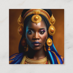 Black African Woman Square Business Card