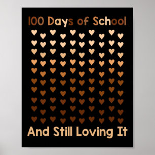 Black Afro 100 Days Of School Melanin Heart Africa Poster