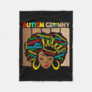Black Afro African Aaamerican Au Granny Awareness Fleece Blanket