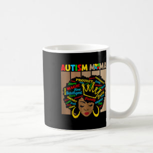 Black Afro African American Autism Mama Awareness Coffee Mug