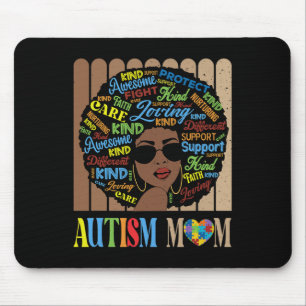 Black Afro African American Autism Mum Awareness M Mouse Pad