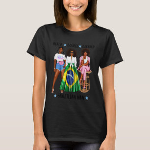 Black Afro-Brazilian Nan Flag of Brazil Patriotic T-Shirt
