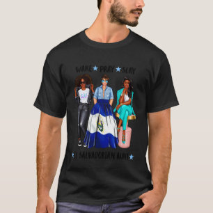 Black Afro El Salvadorian Aunt Aunty Family El Sal T-Shirt