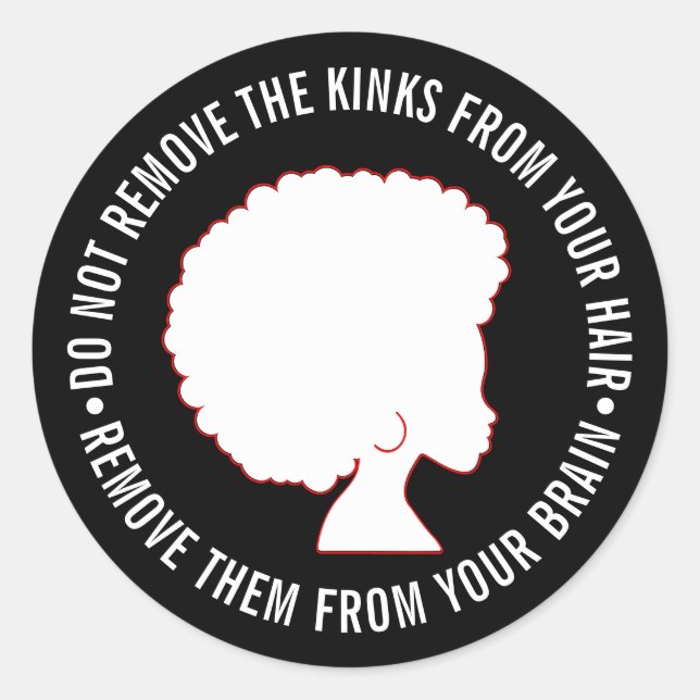 BLACK AFRO HAIR Inspirational Marcus Garvey Quote Classic Round Sticker (Front)