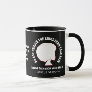 BLACK AFRO HAIR Inspirational Marcus Garvey Quote Mug