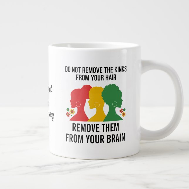 BLACK AFRO HAIR Inspirational Quote Large Coffee Mug (Right)