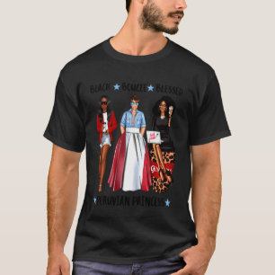 Black Afro Peruvian Princess Daughter Peru Flag T-Shirt