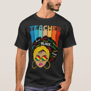Black Afro Smart Teacher Black History Month Vintg T-Shirt