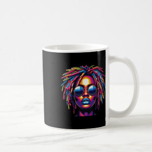 Black Afro Woman Graphic Shirt - Juneteenth Black Coffee Mug