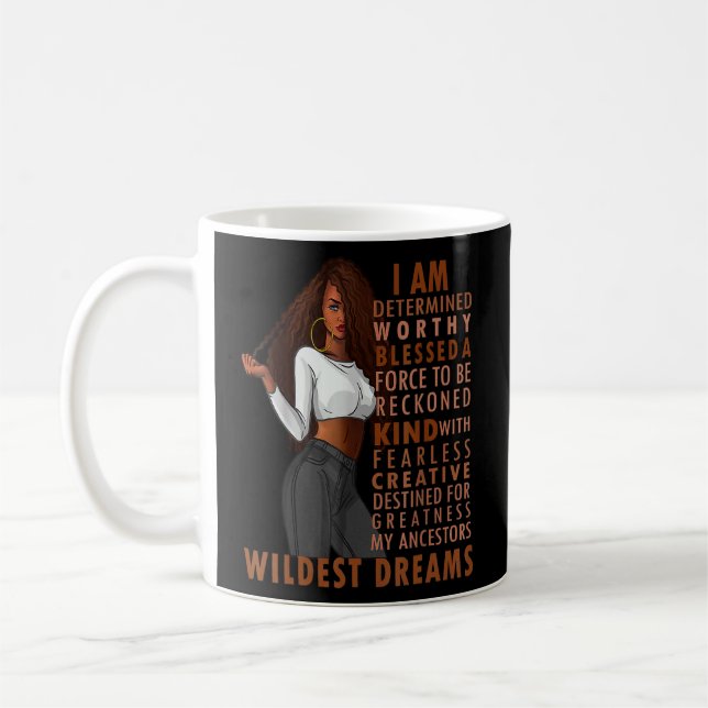 Black Afro Woman Melanin Girl Black History Month  Coffee Mug (Left)