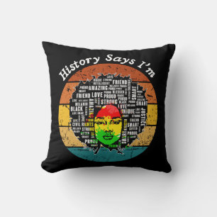 Black Afro Woman Melanin Girl Black History Month Cushion