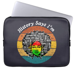 Black Afro Woman Melanin Girl Black History Month Laptop Sleeve