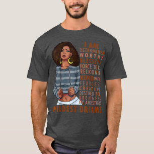 Black Afro Woman Melanin Girl Black History Month T-Shirt