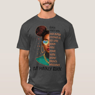 Black Afro Woman Melanin Girl Black History Month T-Shirt