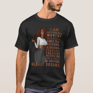 Black Afro Woman Melanin Girl Black History Month T-Shirt