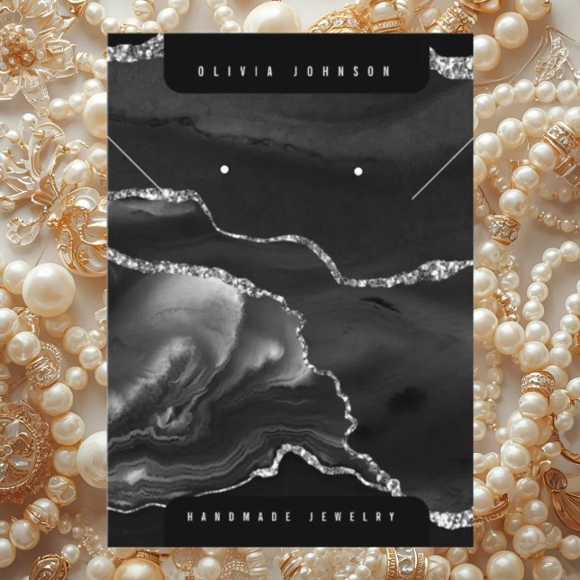 Black Agate Marble Jewellery Display Card (Creator Uploaded)