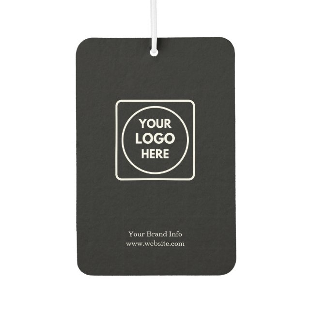 Black Air Freshener | Custom Modern Business Logo  (Front)